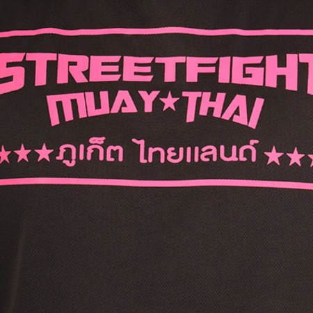 Street Fight - Débardeur Capuche Muay Thai 2 Noir Rose Fluo