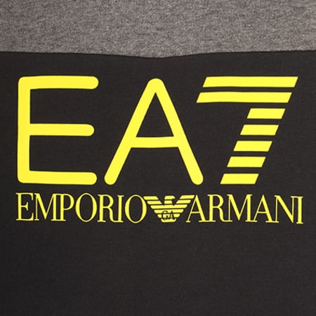 EA7 Emporio Armani - Sweat Capuche 6YPM98-PJ07Z Gris Anthracite Chiné Noir