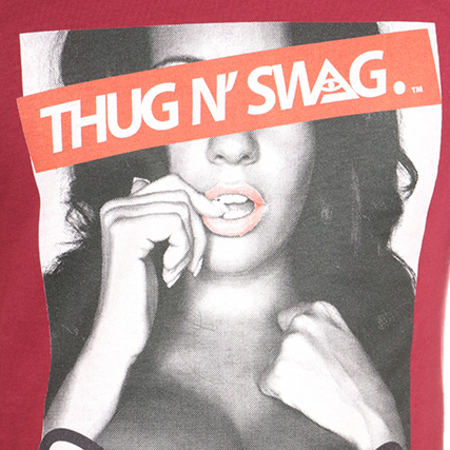 Thug N Swag - Tee Shirt Oversize Girl Bordeaux