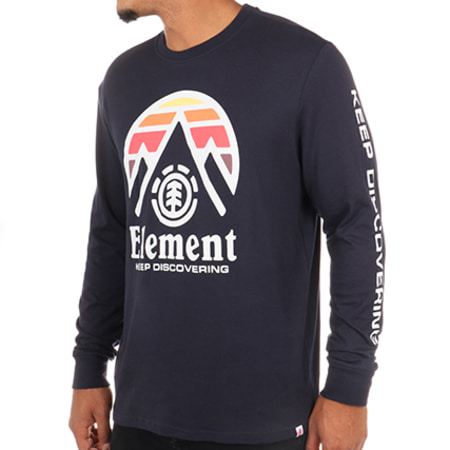 Element - Tee Shirt Manches Longues Tri Tip Bleu Marine