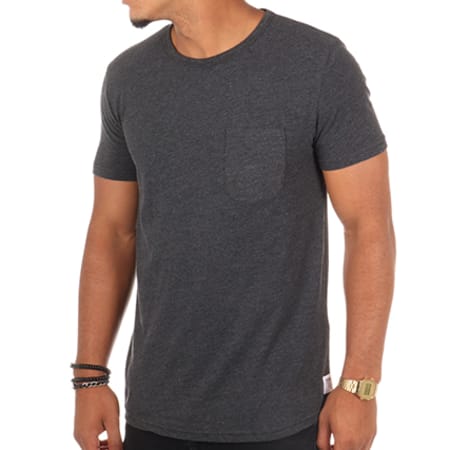 Tom Tailor - Tee Shirt Poche 1038258-09-12 Gris Anthracite Chiné