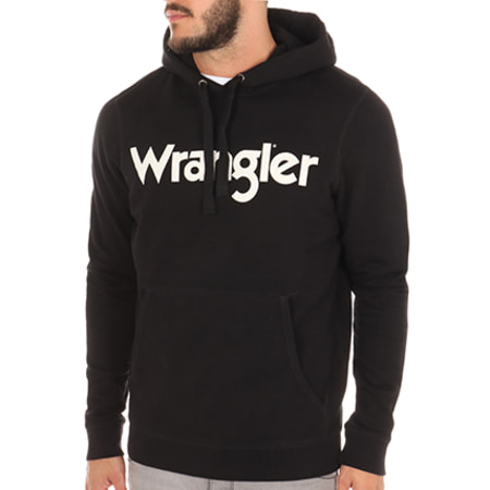 Wrangler - Sweat Capuche Logo Popover Noir