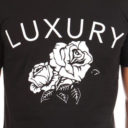 Luxury Lovers - Maglietta oversize a fiori nera