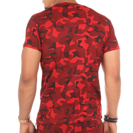 Cabaneli - Ensemble Tee Shirt Short Eagle Camouflage Rouge