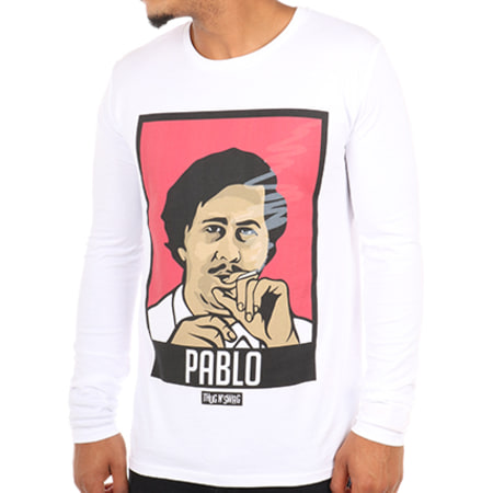Thug N Swag - Tee Shirt Manches Longues Pablo Blanc