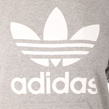 Adidas Originals - Sweat Capuche Femme Trefoil BP9486 Gris Chiné