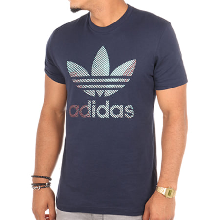 Adidas Originals - Tee Shirt Trefoil BQ7742 Bleu Marine