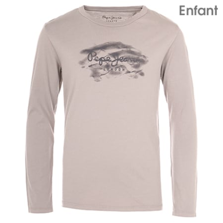 Pepe Jeans - Tee Shirt Manches Longues Enfant Jayme Taupe