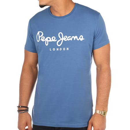 Pepe Jeans - Tee Shirt Original Stretch Bleu