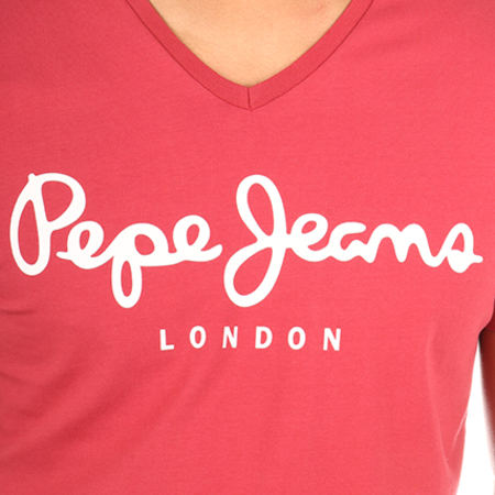 Pepe Jeans - Tee Shirt Original Stretch V Rouge