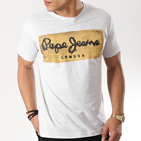 Pepe Jeans - Tee Shirt Charing Gris Clair Chiné
