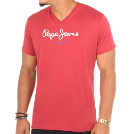 Pepe Jeans - Tee Shirt Eggo V Rouge