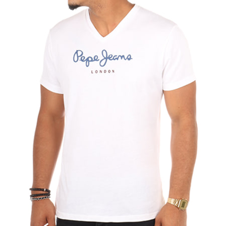 Pepe Jeans - Tee Shirt Eggo V Blanc 