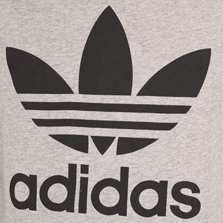 Adidas Originals - Tee Shirt Manches Longues Trefoil BR2021 Gris Chiné Noir