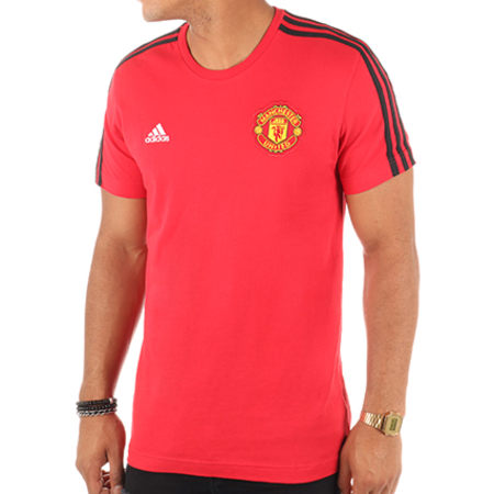 Adidas Sportswear - Tee Shirt Manchester United FC 3 Stripes BQ2226 Rouge