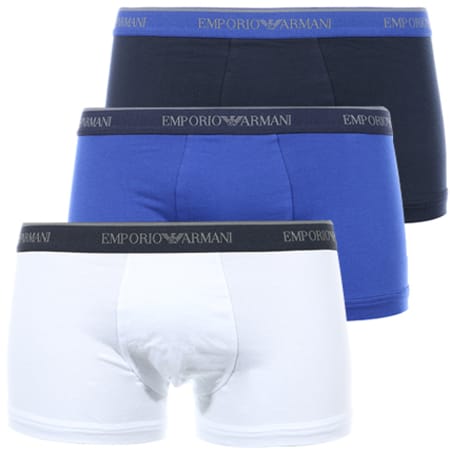 Emporio Armani - Lot De 3 Boxers 111357-7A715 Blanc Noir Bleu Marine