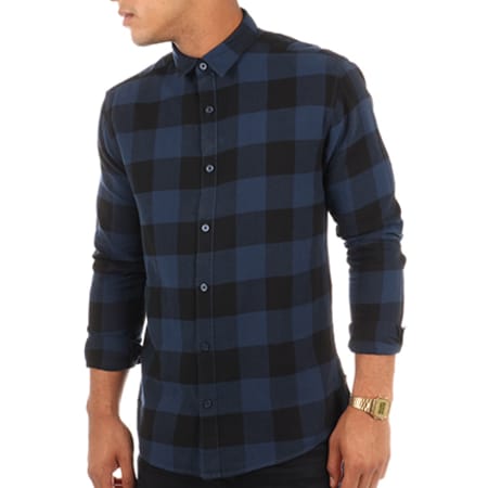 Only And Sons - Chemise Manches Longues Gudmund Noos Bleu Marine Noir