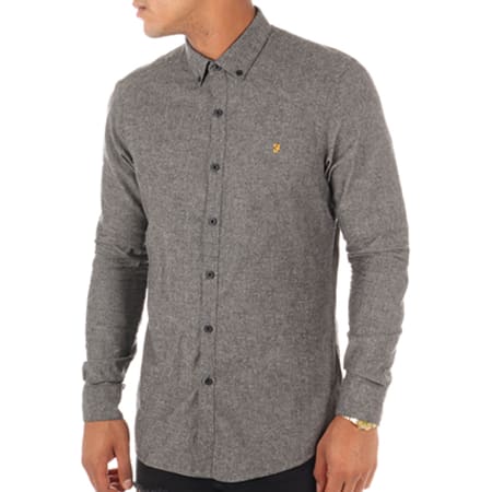Farah - Chemise Manches Longues Steen F4WF4040 Gris Anthracite 