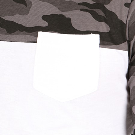 LBO - Tee Shirt Manches Longues Poche 288 Noir Blanc Camouflage