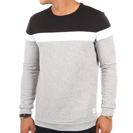 Only And Sons - Sweat Crewneck Caden Simple Blocking Gris Chiné