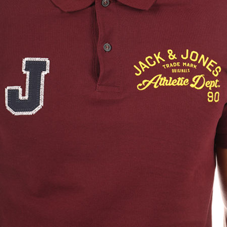 Jack And Jones - Polo Manches Courtes Kemp Bordeaux