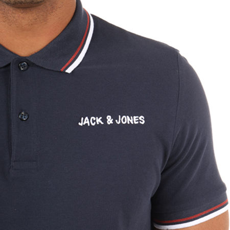Jack And Jones - Polo Manches Courtes Waz Bleu Marine