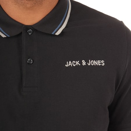 Jack And Jones - Polo Manches Courtes Waz Noir