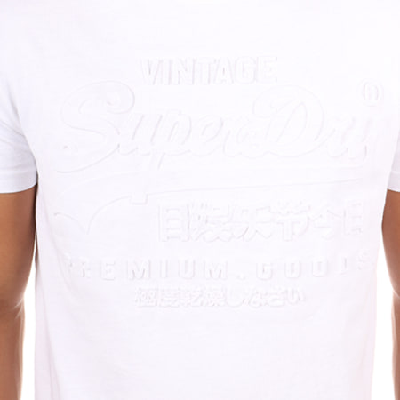 Superdry - Tee Shirt Premium Goods Embossed Blanc