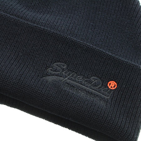 Superdry - Bonnet Basic Orange Label Noir