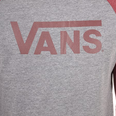 Vans - Tee Shirt Manches Longues Classic Gris Bordeaux Chiné