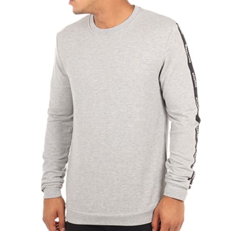 Only And Sons - Sweat Crewneck Colter Printed Gris Chiné
