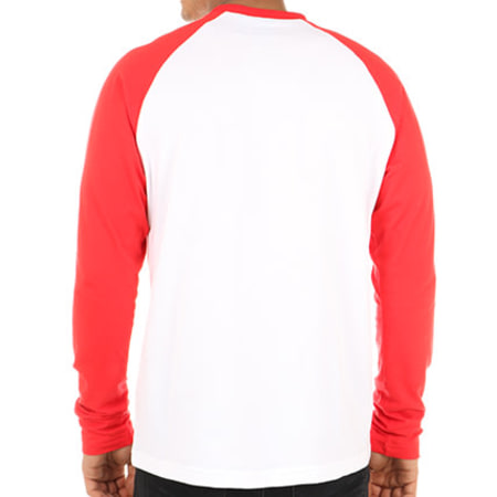 Adidas Originals - Tee Shirt Manches Longues Trefoil BR20209 Blanc Rouge