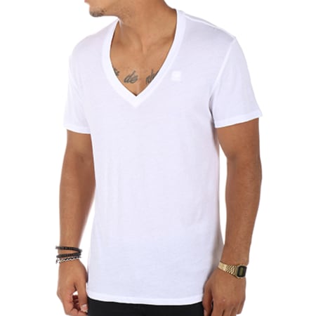 G-Star - Lote de 2 camisetas cuello pico D07203-2757 Blanco