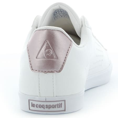 Le Coq Sportif - Baskets Femme Agate Low S Leather Metallic Blanc