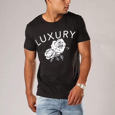 Luxury Lovers - Maglietta a fiori nera
