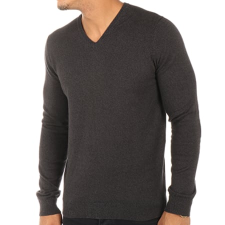 Crossby - Pull Twitt Gris Anthracite Chiné
