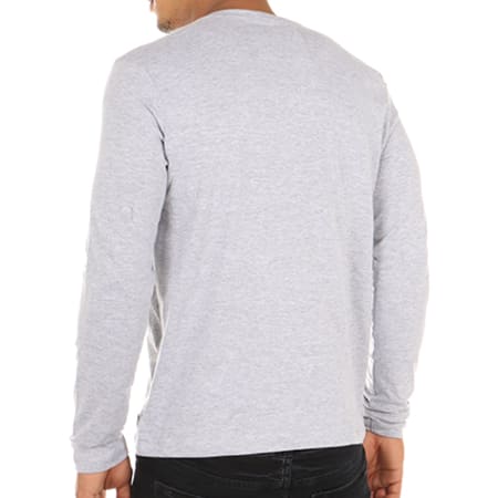 Crossby - Tee Shirt Manches Longues Poche Lima Gris Clair Chiné Speckle