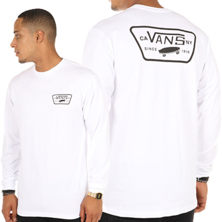 Vans - Tee Shirt Manches Longues Full Patch Blanc
