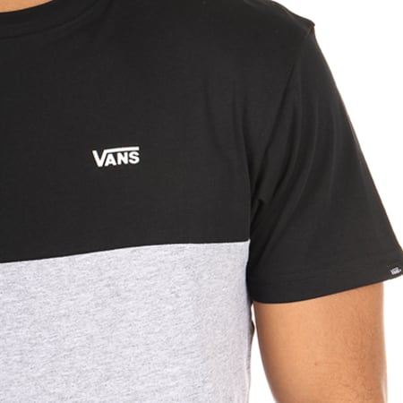 Vans - Tee Shirt Colorblock Gris Chiné Noir