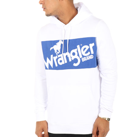Wrangler - Sweat Capuche Logo Popover Blanc