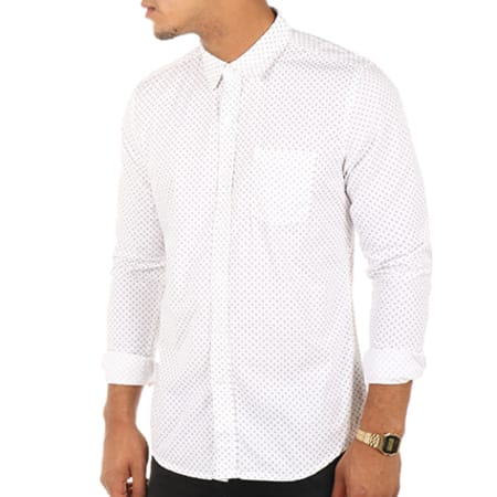 Crossby - Chemise Manches Longues Fancy Blanc
