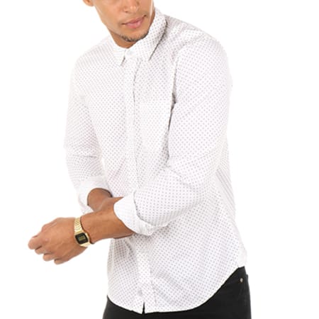 Crossby - Chemise Manches Longues Fancy Blanc
