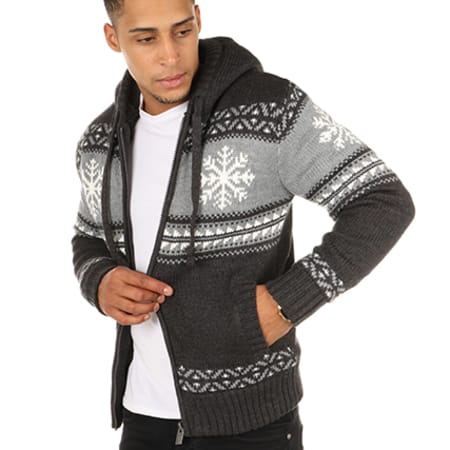 Crossby - Cardigan Snow Gris Anthracite 