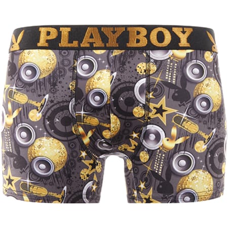 Playboy - Boxer Beats Party 40H042 Gris Anthracite Doré