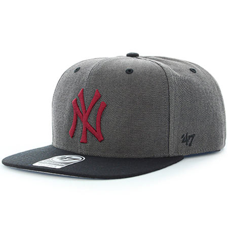 '47 Brand - Casquette Snapback Double Move 47 Captain new York Yankees Gris Rouge