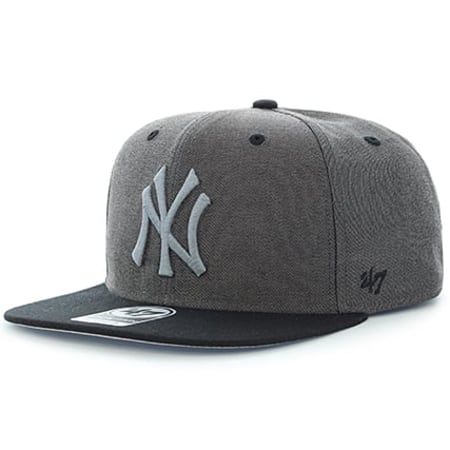 '47 Brand - Casquette Snapback Double Move 47 Captain New York Yankees Gris Anthracite