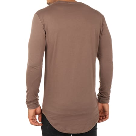 Frilivin - Tee Shirt Oversize Manches Longues 2091 Marron