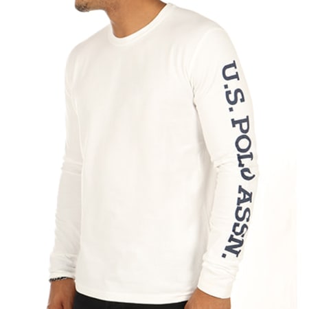 US Polo ASSN - Tee Shirt Manches Longues Logo Blanc
