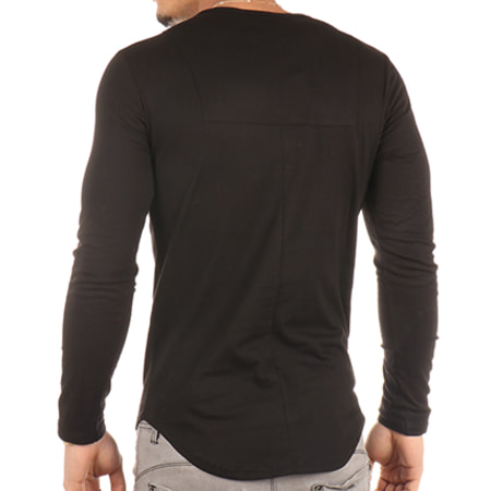 Aarhon - Tee Shirt Manches Longues Oversize 3-2190 Noir