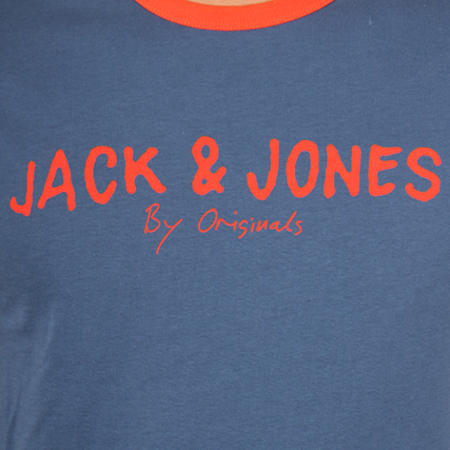 Jack And Jones - Tee Shirt Retro 3 Bleu Marine Rouge
